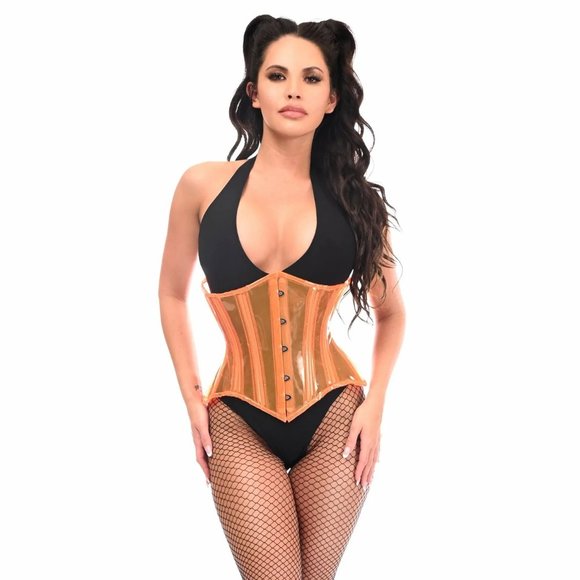 Lavish Orange Clear Curvy Underbust Waist Cincher Corset